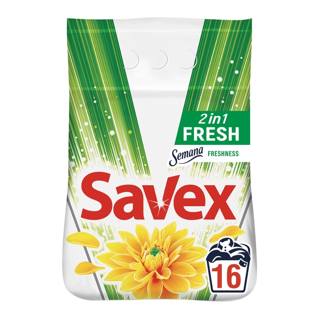 Пральний порошок Savex 2 in 1 Fresh 2.4 кг (3800024021428) - изображение 1