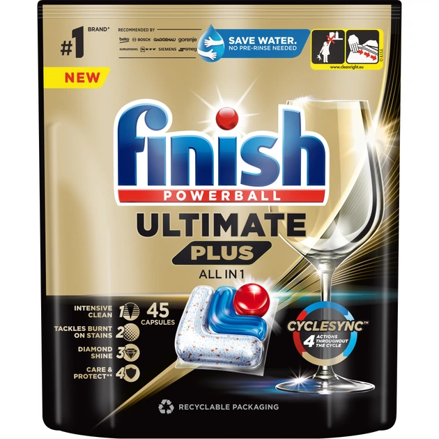 Таблетки для посудомийних машин Finish Ultimate Plus All in 1 45 шт. (5908252010981) - зображення 1
