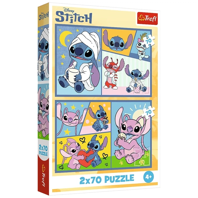 Пазл Trefl Lilo&Stitch Со Стичем не скучно 2x70 (5900511344448) - изображение 1