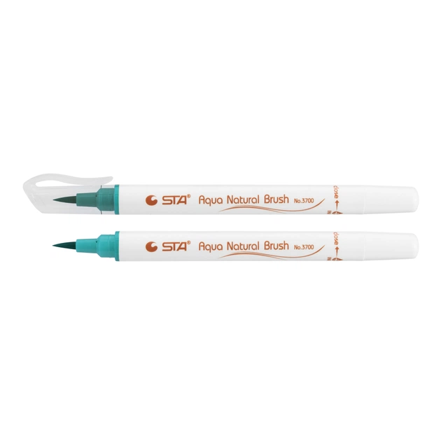 Художній маркер STA пензлик акварельний AQUA NATURAL BRUSH 3700, малахіт (STA3700-88) - зображення 1