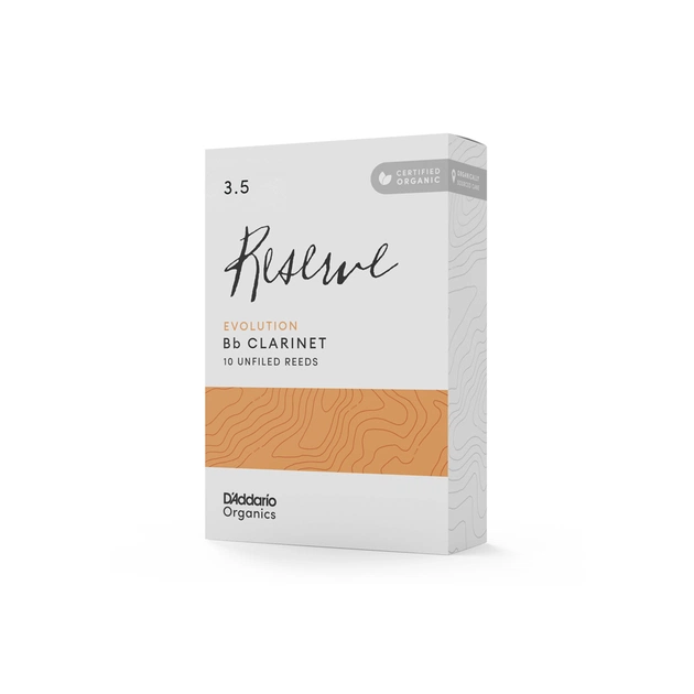 Тростина для кларнета D'Addario Organic Reserve Evolution Bb Clarinet #3.5 - 10 Pack (ODCE1035) - зображення 1