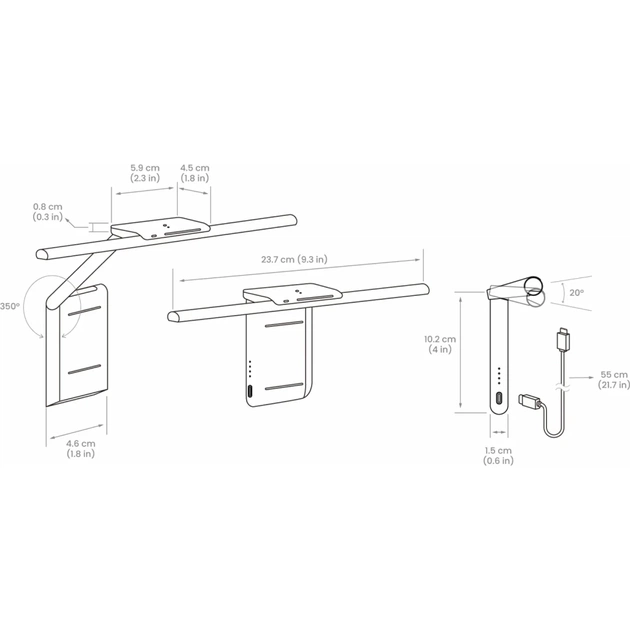 Настільна лампа BenQ Clip Laptop Bar (9H.W4EWT.ES5) - picture 5