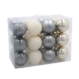 Ялинкова іграшка Chomik пластикові кульки 24 шт, 6 см, мікс кольорів (5900779899988) зображення 1