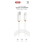 Дата кабель USB 2.0 AM to USB-C 1.0m 3A white XO (XO-CB-300UC-WH) - зменшене зображення 2