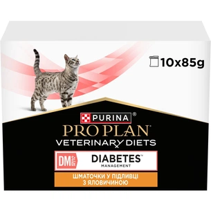 Вологий корм для кішок Purina Pro Plan Veterinary Diets DM ST/OX Diabetes Management З куркою 10 x 85 г (8445290093493) зображення 1