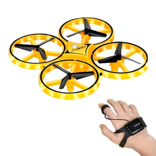 Радіокерована іграшка UFT Інтерактивний дитячий дрон з керуванням рукою та яскравим підсвічуванням HandCopter Yellow (UFTHandCopterYellow) зображення 1