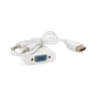 Переходник HDMI M to VGA F + Audio 0.1m 4K/2K white Voltronic (YT-C-HDMI(M)/VGA(F)+AUX-W) - уменьшенное изображение 1
