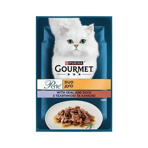 Вологий корм для кішок Purina Gourmet Perle з Телятиною і Качкою у підливі 85 г (8445291187719) зображення 1