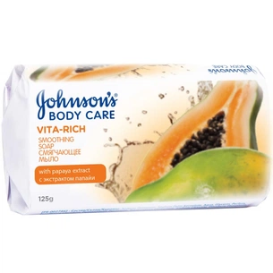 Тверде мило Johnson's Body Care Vita Rich Пом'якшуючий екстракт папайї 125 г (3574661239521) зображення 1