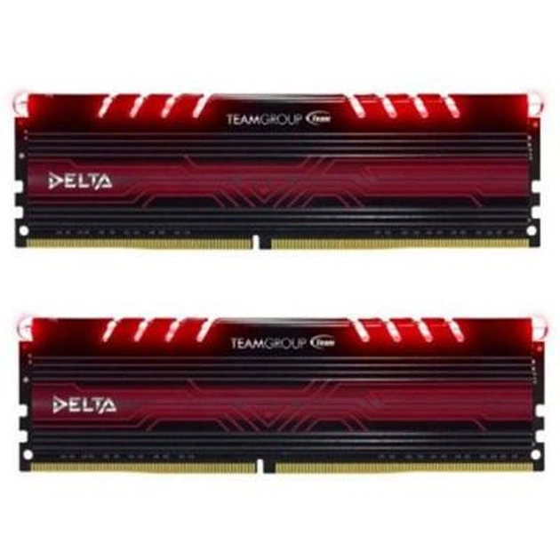 Модуль пам'яті для комп'ютера DDR4 32GB (2x16GB) 3000 MHz T-Force Delta Red LED Team (TDTRD432G3000HC16CDC01) - зображення 1