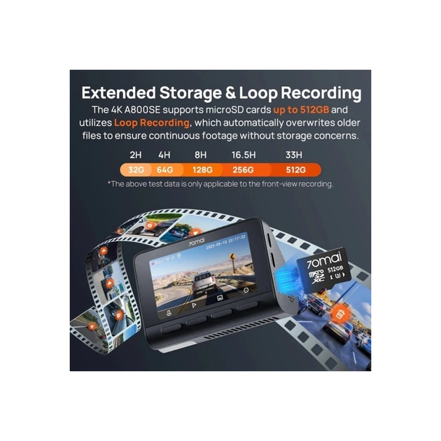 Відеореєстратор Xiaomi 70mai Dash Cam 4K A800SE (1182549) - зображення 7