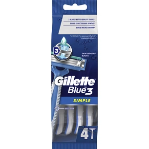 Бритва Gillette Blue Simple3 одноразова 4 шт. (7702018429622) зображення 1