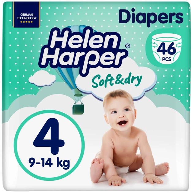 Підгузки Helen Harper Soft&Dry New Maxi Розмір 4 (9-14 кг) 46 шт (2316775) - зображення 1