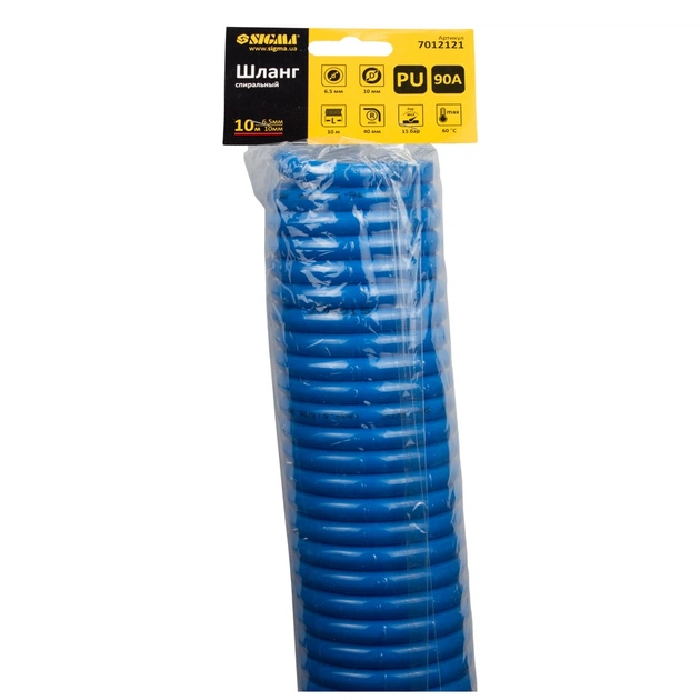 Пневматичний шланг Sigma спіральний поліуретановий (PU) 10м 6.5x10мм (7012121) - picture 4