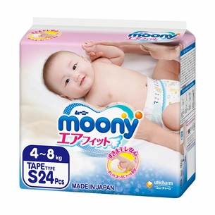 Підгузки Moony S (4-8 кг) 24 шт (4903111277551) зображення 1