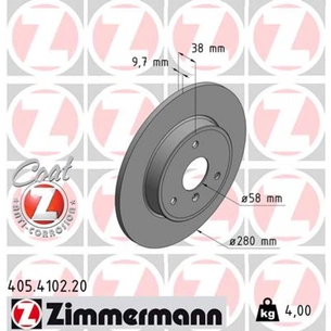 Гальмівний диск ZIMMERMANN 405.4102.20 зображення 1