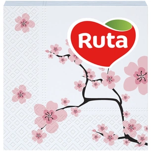 Серветки столові Ruta Double Luxe 24х24 см 2 шари з принтом Сакура 40 шт. (4820023743960) зображення 1