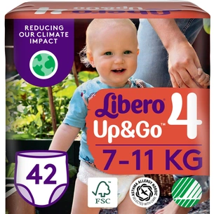 Підгузки Libero Up&Go Розмір 4 (7-11 кг) 42 шт (7322541742243) зображення 1