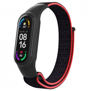 Ремінець до фітнес браслета Armorstandart нейлоновий для Xiaomi Mi Band 7/6/5/4 Black/Red (ARM67843) зображення 1
