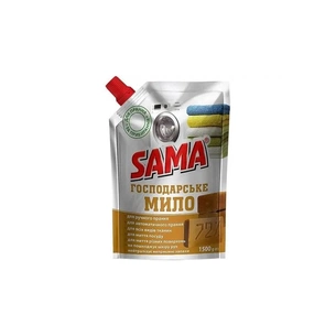 Гель для прання Sama Мило господарське рідке Дой-пак 1.5 кг (4820270630778) зображення 1