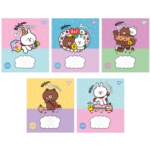 Зошит Yes Line Friends. Sweetieland 12 аркушів коса лінія (766935) зображення 1