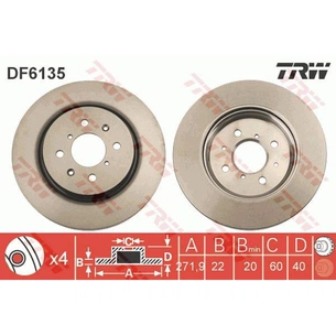 Гальмівний диск TRW DF6135 зображення 1