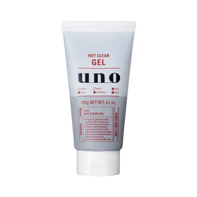 Гель для вмивання Uno Hot Clear Gel Для глибокого очищення з термоефектом Для чоловічої шкіри 120 г (4901872469925) - зображення 1