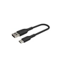 Дата кабель USB 2.0 AM to USB-C 0.15m 15W PVC black Belkin (CAB001BT0MBK) - зменшене зображення 6