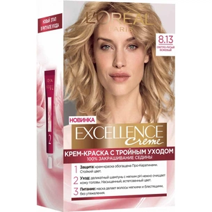 Фарба для волосся L'Oreal Paris Excellence 8.13 Світло-русявий бежевий (3600523781249) зображення 1