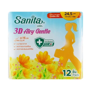 Гігієнічні прокладки Sanita 3D Airy Gentle Ultra Slim Wing 24.5 см 12 шт. (8850461090803) зображення 1