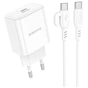 Зарядное устройство BOROFONE BA81A USB-C PD20W + cable USB-C to USB-C White (6941991108204) - уменьшенное изображение 1