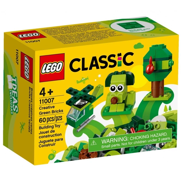Конструктор LEGO Classic Зелені кубики для творчості 60 деталей (11007) - изображение 1