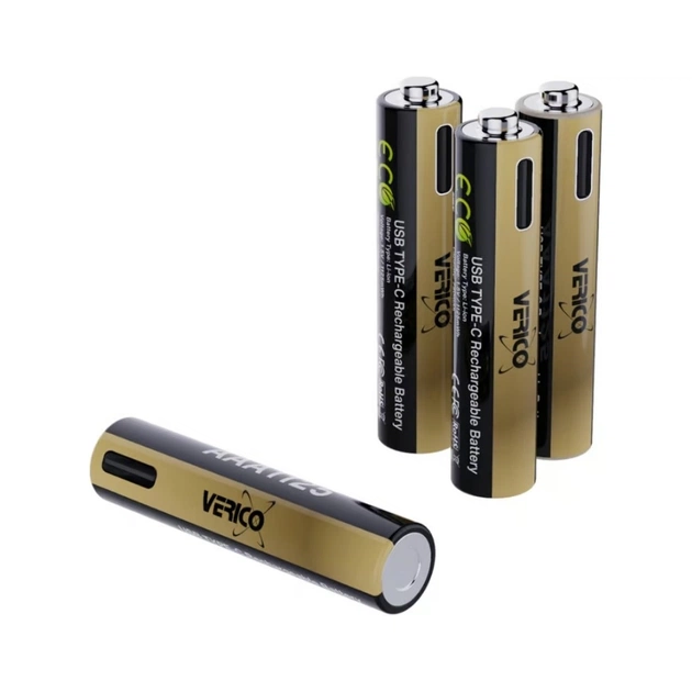 Аккумулятор Verico AAA USB Type-C 750mAh/1125mWh-1.5V Li-ion 4шт./уп. (Loop Energy PRO) (1UDBT-A7WEAC-NN) - изображение 3