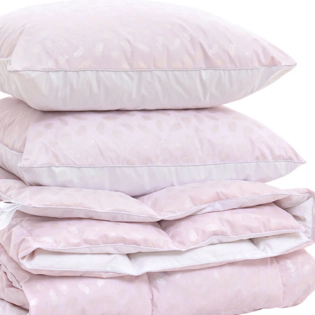 Ковдра MirSon Набір №2153 Bio-Pink Зима 50% пух 172х205 + подушки (2200003024968) - изображение 1