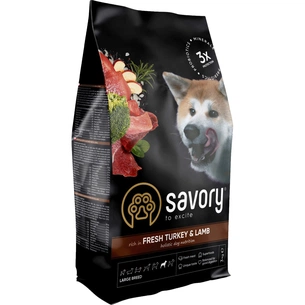 Сухий корм для собак Savory Large Breeds rich in Fresh Turkey and Lamb 3 кг (4820232630235) зображення 1