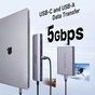 Концентратор Ugreen USB-C 7-in-1 2xUSB 3.0 + USB-C PD100W + HDMI 4K30Hz + SD/TF black (15214) - зменшене зображення 6