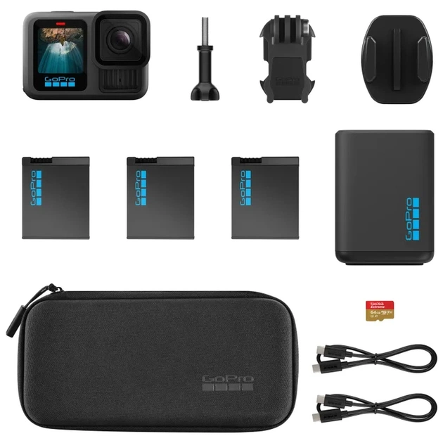Екшн-камера GoPro HERO13 Black + 3 Enduro Batteries + SD Card + Dual Battery Charger + Case (CHDRB-134-RW) - picture 6