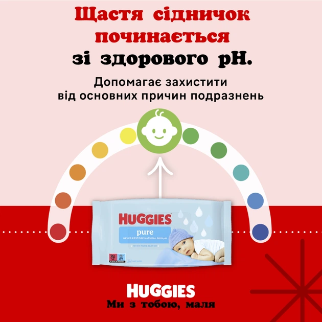 Дитячі вологі серветки Huggies Pure 56 шт (5029053550039) - зображення 10