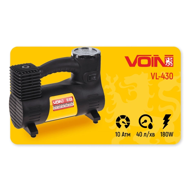 Автомобильный компрессор VOIN VL-430 150psi/14A/40л (VL-430) - изображение 11