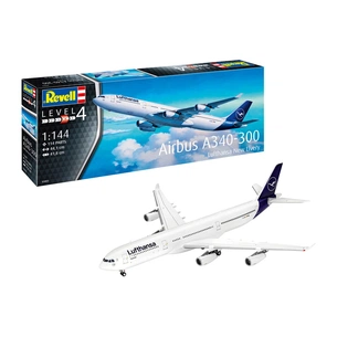 Збірна модель Revell Літак Airbus A340-300 Lufthansa рівень 4 масштаб 1:144 (RVL-03803) зображення 1
