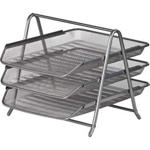 Лоток для паперів Buromax горизонтальний 3 в 1, металевий, сріблястий (BM.6252-24) зображення 1