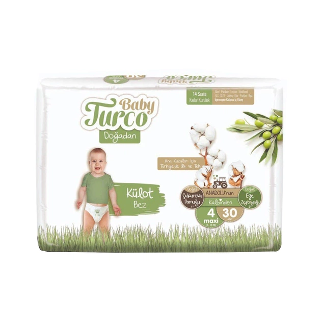 Підгузки Baby Turco Maxi, Розмір 4 (8-14 кг), 30 шт (8682241200047) - изображение 1