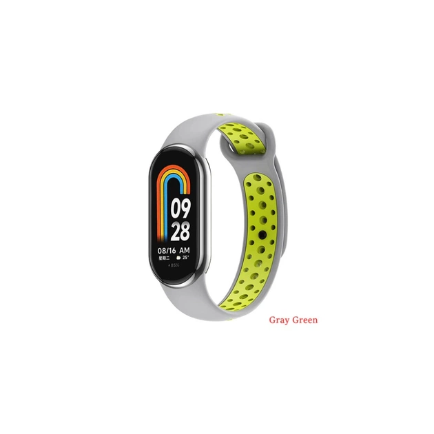 Ремінець до фітнес браслета BeCover Vents Style для Xiaomi Mi Smart Band 8 Gray-Green (709418) - зображення 1