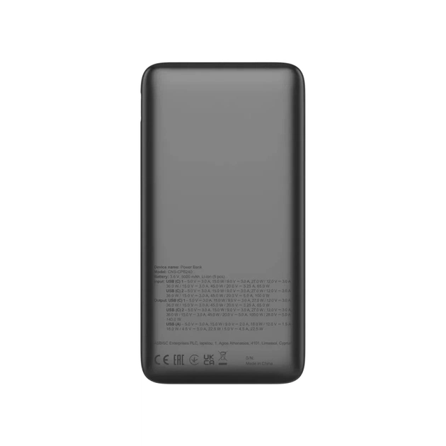 Батарея універсальна Canyon PB-240 25000mAh, PD3.1/140W, PPS, QC3.0, AFC & SCP, Digital Display (CNS-CPB240) - зображення 4
