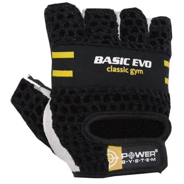 Рукавички для фітнесу Power System Basic EVO PS-2100 S Black Yellow Line (PS_2100E_S_Black/Yellow) - изображение 1