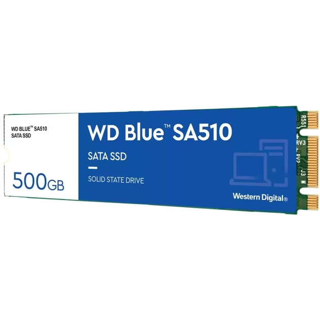 Накопичувач SSD M.2 2280 500GB SA510 WD (WDS500G3B0B) - зображення 1
