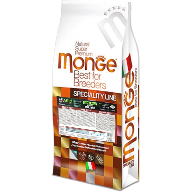 Сухой корм для собак Monge Dog Bwild Gr.Free ягненок 15 кг (8009470056069) - изображение 1