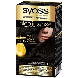 Фарба для волосся Syoss Oleo Intense 1-10 Глибокий чорний 115 мл (8410436218290) зображення 1