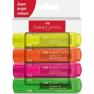 Набір маркерів Faber-Castell текстових Textmarker 46 Superfluorescent, 4 кольори в картонній коробці (32578) зображення 1