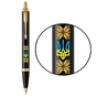 Ручка кулькова Parker IM 17 UKRAINE Black GT BP Тризуб з жовтим орнаментом (22032_T1366u) - зменшене зображення 1